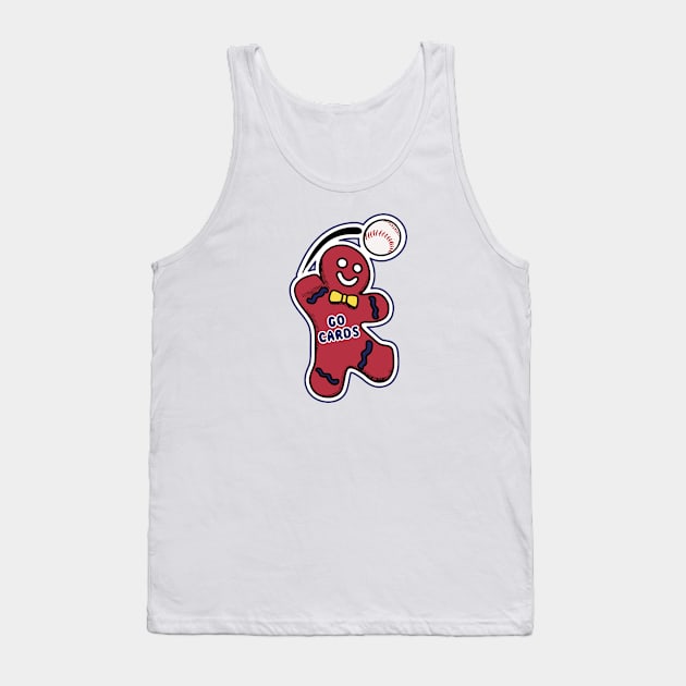 St Louis Cardinals Gingerbread Man Tank Top by Rad Love